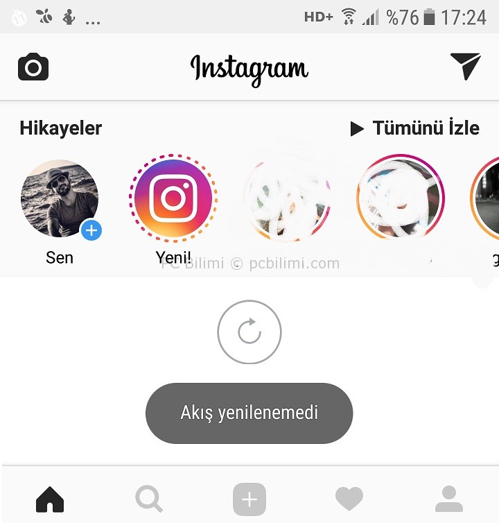 Instagram Akış Yenilenemedi