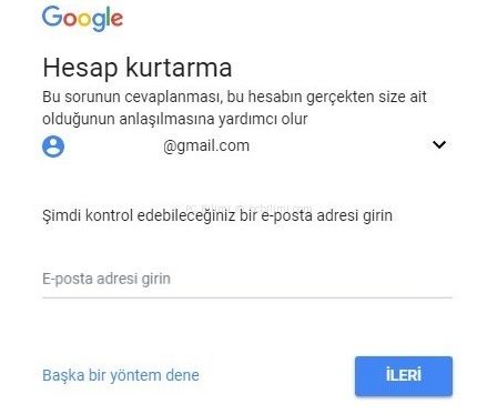 gmail şifremi unuttum nasıl bulabilirim